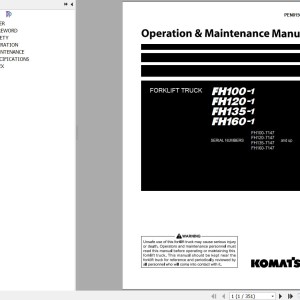 Komatsu FH100-1 to FH160-1 Operation & Maintenance Manual PEN01508-01