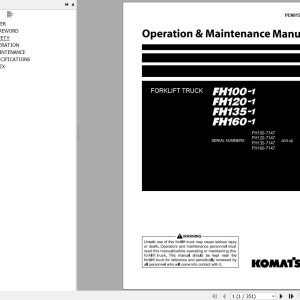 Komatsu FH100-1 to FH160-1 Operation & Maintenance Manual PEN01508-02