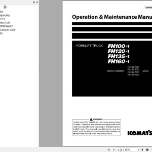 Komatsu FH100-1 to FH160-1 Operation & Maintenance Manual TEN00952-03