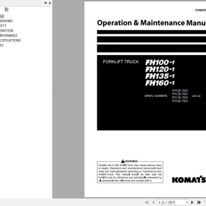 Komatsu FH100-1 to FH160-1 Operation & Maintenance Manual TEN00952-04