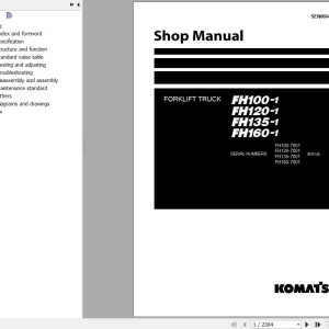 Komatsu FH100-1 to FH160-1 Shop Manual SEN06649-09