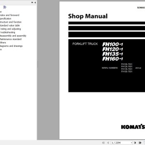 Komatsu FH100-1 to FH160-1 Shop Manual SEN06839-05