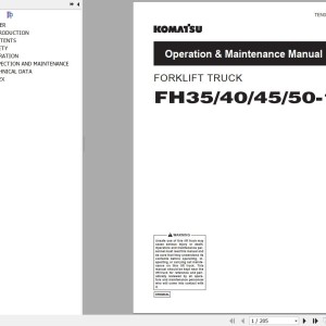 Komatsu FH35-1 to FH50-1 Operation & Maintenance Manual TEN00716-04