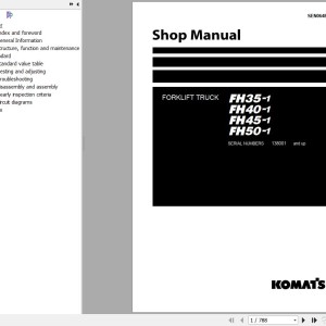 Komatsu FH35-1 to FH50-1 Shop Manual SEN06487-03