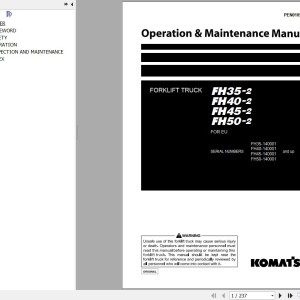 Komatsu FH35-2 to FH50-2 Operation & Maintenance Manual PEN01052-04