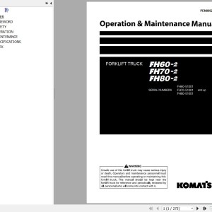 Komatsu FH60-2 FH70-2 FH80-2 Operation & Maintenance Manual PEN00922-04