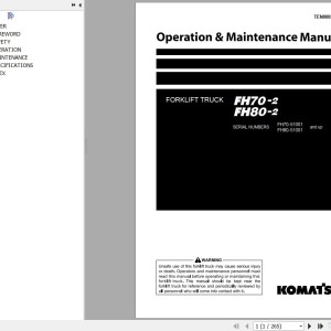 Komatsu FH70-2 FH80-2 Operation & Maintenance Manual TEN00856-04