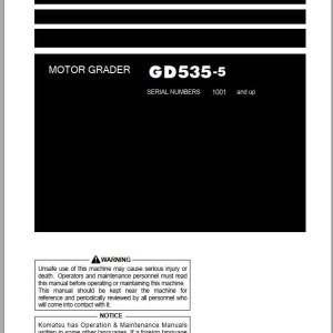 Komatsu GD535-5 Operation & Maintenance Manual PEN00858-07
