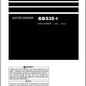 Komatsu GD535-5 Operation & Maintenance Manual PEN00934-04
