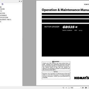 Komatsu GD535-6 Operation & Maintenance Manual PEN01761-02