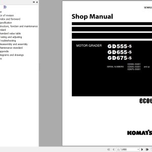 Komatsu GD555-5 GD655-5 GD675-5 Shop Manual SEN05215-14