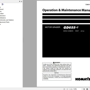 Komatsu GD655-7 Operation & Maintenance Manual TEN01128-01