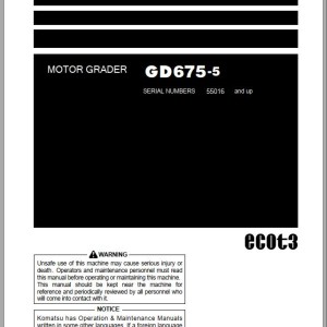 Komatsu GD675-5 Operation & Maintenance Manual PEN00494-14