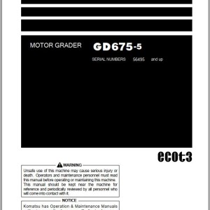 Komatsu GD675-5 Operation & Maintenance Manual PEN01015-04