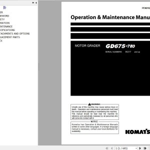 Komatsu GD675-7E0 Operation & Maintenance Manual PEN01826-00
