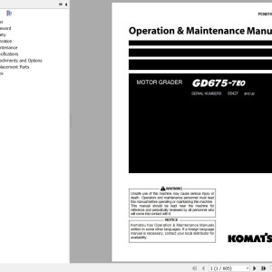 Komatsu GD675-7E0 Operation & Maintenance Manual PEN01997-01