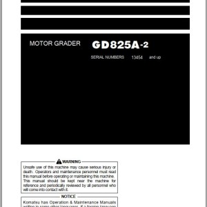 Komatsu GD825A-2 Operation & Maintenance Manual PEN01805-01