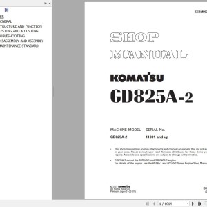 Komatsu GD825A-2 Shop Manual SEBM002320