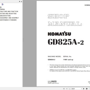 Komatsu GD825A-2 Shop Manual SEBM002321