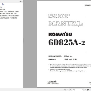 Komatsu GD825A-2 Shop Manual SEBMW010713