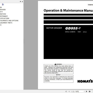 Komatsu GD955-7 Operation & Maintenance Manual TEN01034-00