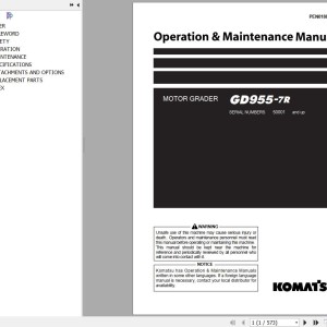 Komatsu GD955-7R Operation & Maintenance Manual PEN01885-00