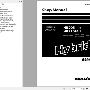 Komatsu HB205-1 HB215LC-1 Shop Manual SEN05393-10