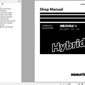 Komatsu HB215LC-2 Shop Manual SEN06488-09