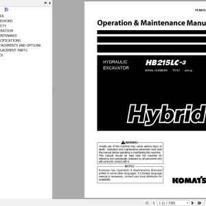 Komatsu HB215LC-3 Operation & Maintenance Manual PEN01677-02