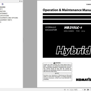 Komatsu HB215LC-3 Operation & Maintenance Manual TEN00979-04