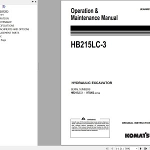 Komatsu HB215LC-3 Operation & Maintenance Manual UENAM01525