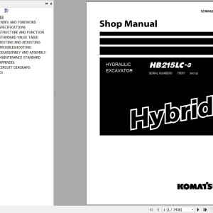 Komatsu HB215LC-3 Shop Manual SEN06629-14