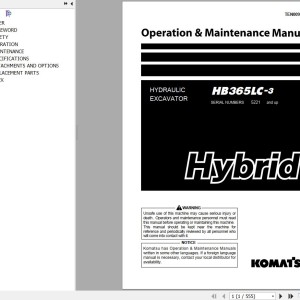 Komatsu HB365LC-3 Operation & Maintenance Manual TEN00980-04
