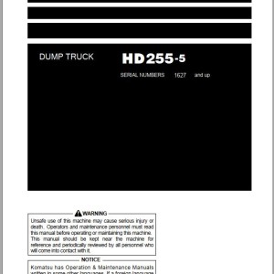 Komatsu HD255-5 Operation & Maintenance Manual PEN00094-09