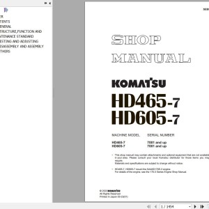 Komatsu HD465-7 HD605-7 Shop Manual SEBM027622