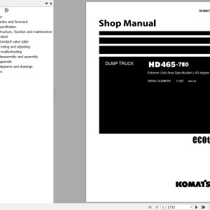 Komatsu HD465-7E0-40 degree C Shop Manual SEN06732-03
