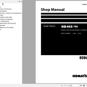 Komatsu HD465-7E0-40 degree C Shop Manual SEN06732-04