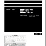 Komatsu HD465-7E0 HD605-7E0 Operation & Maintenance Manual PEN01170-10