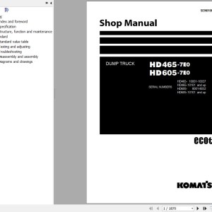 Komatsu HD465-7E0 HD605-7E0 Shop Manual SEN01081-26