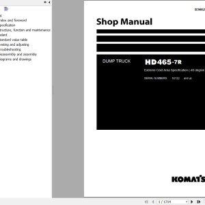 Komatsu HD465-7R-40 degree C Shop Manual SEN06285-06