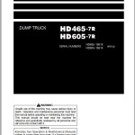 Komatsu HD465-7R HD605-7R Operation & Maintenance Manual PEN01171-11