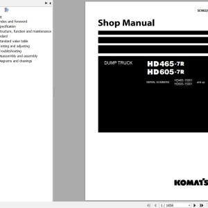 Komatsu HD465-7R HD605-7R Shop Manual SEN02283-21