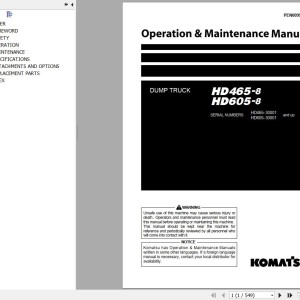 Komatsu HD465-8 HD605-8 Operation & Maintenance Manual PEN00999-13