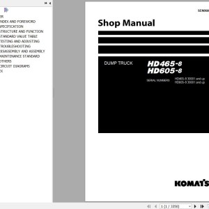 Komatsu HD465-8 HD605-8 Shop Manual SEN06605-21