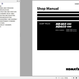 Komatsu HD465-8E0 HD605-8E0 Shop Manual SEN06768-10
