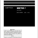 Komatsu HD785-7 -40 degree C Operation & Maintenance Manual PEN01359-04