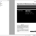 Komatsu HD785-7 Drowsiness Detection System Operation & Maintenance Manual PEN01552-01