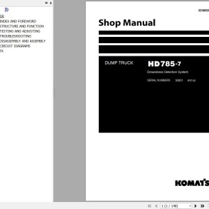 Komatsu HD785-7 Drowsiness Detection System Shop Manual SEN06857-06