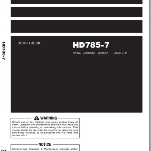 Komatsu HD785-7 Operation & Maintenance Manual LEAMH78704