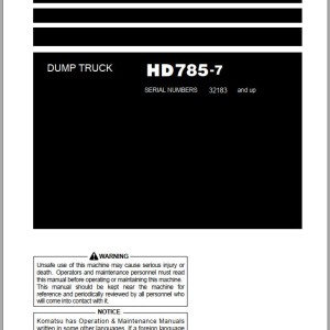 Komatsu HD785-7 Operation & Maintenance Manual PEN01174-07
